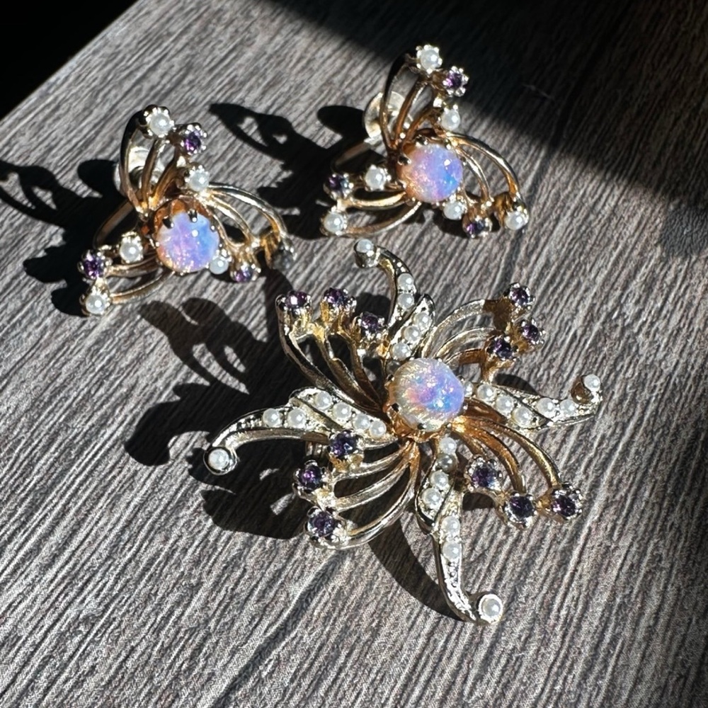 Elegant Gold and Purple Jewelry Set